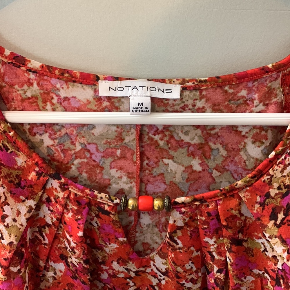 Notations orange,pink, brown blouse - Picture 2 of 3